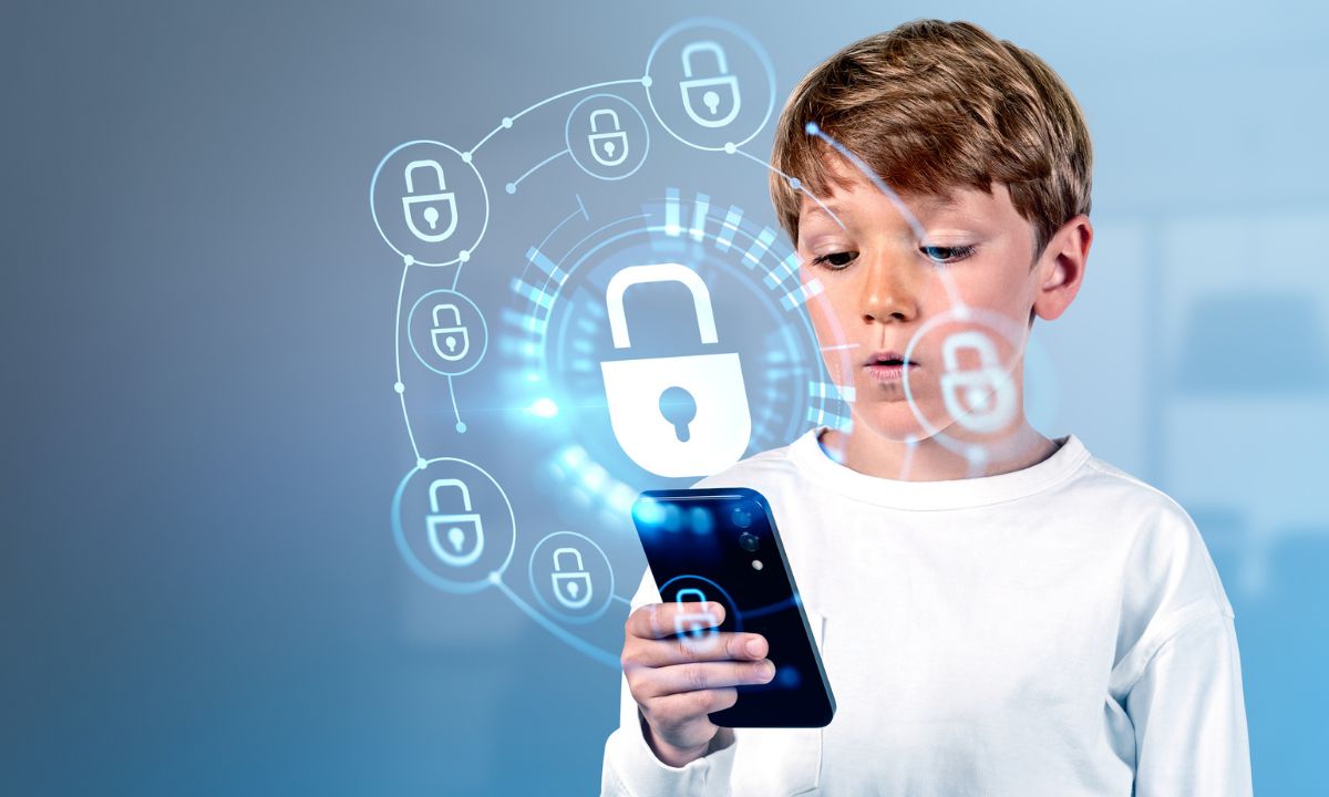 Child online protection and digital safety concept